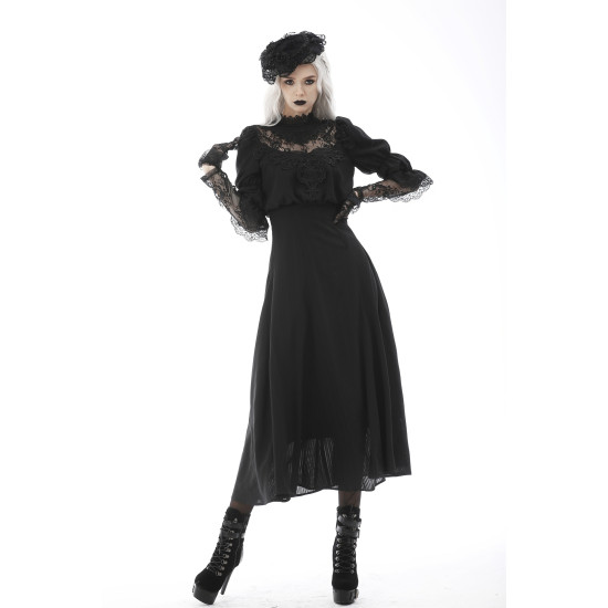 Gothic cutout sexy lace angel wings bust maxi dress DW590