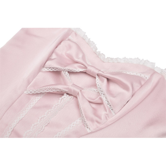 Pink doll bow knot mini strap dress DW662