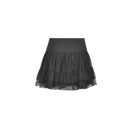 Punk mesh studded flap mini skirt KW210